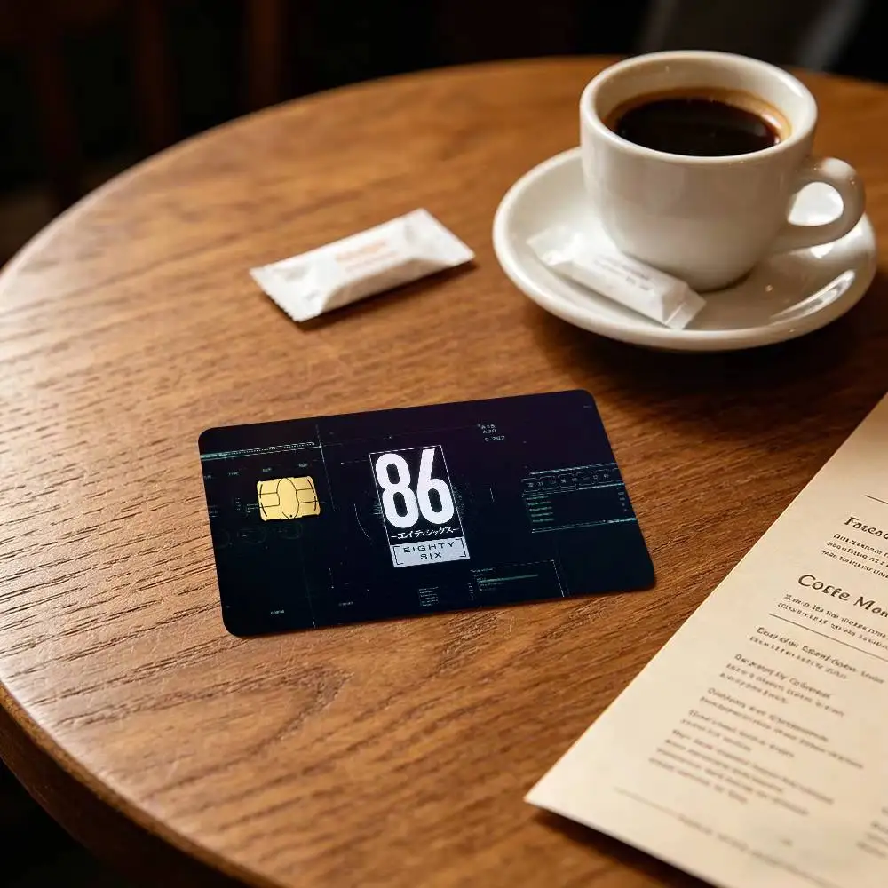 Anime 86 Eighty logo Six   Diy Credit Debit Card Sticker Party Sticker Decoration Waterproof Small Chip Card Skin Sticker