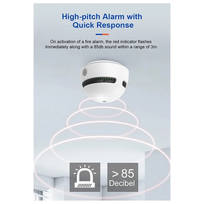 New Tuya Zigbee Smoke Alarm Fire Smoke Detector Home Sensor Fire Alarm Heat Detector 10-Year Life