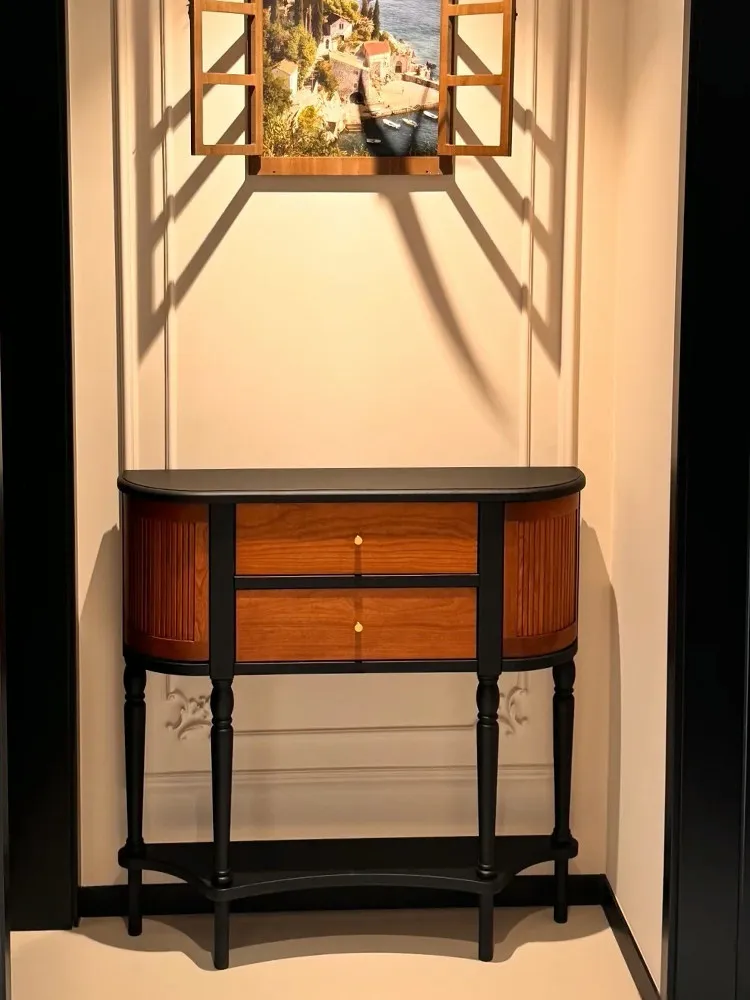 CX retro locker living room entry aisle small apartment solid wood storage case table