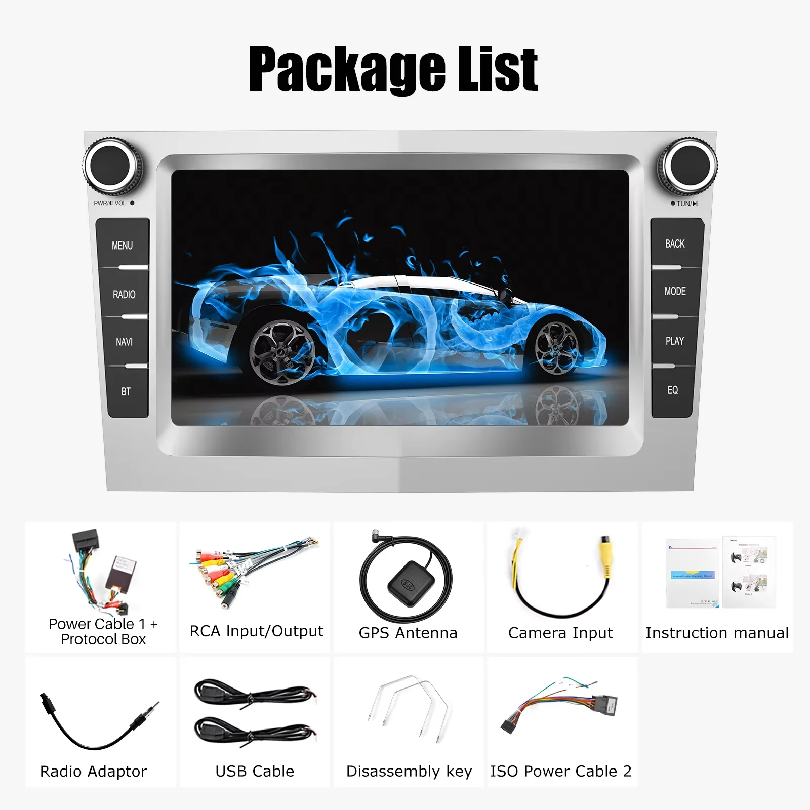 ESSGOO Android 14 Carplay 4G 64G Voor Opel Astra H J 2004 Vectra Vauxhall Antara Zafira Corsa C D Vivaro Meriva Veda Radio