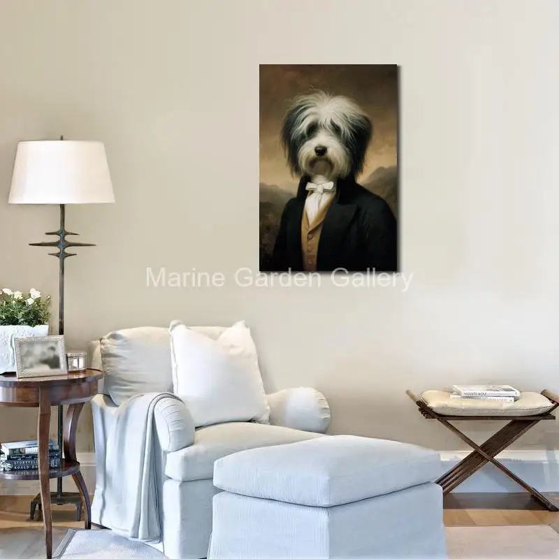Customized Royal Dog Portraits Vintage Regal Pet Canvas Art Hand Painted Oil Paintings Whimsical Animal for Living Room Decor