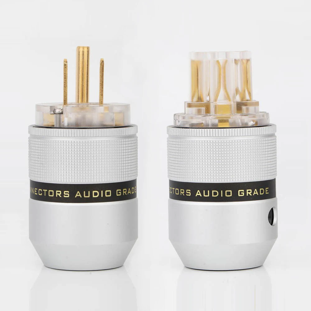 HIFI IEC หัวต่อตัวเมียแจ็คขั้วต่อสายไฟกระแสสลับ15A สายไฟหลัก EU/US ออดิโอไฟล์ DIY