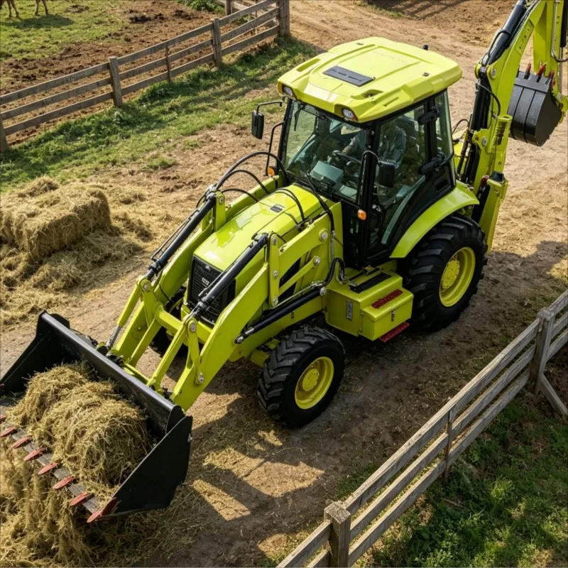 Customized Combination Front Loader Backhoe Machine For Excavation And Loading 4WD Mini Agricultural Diesel