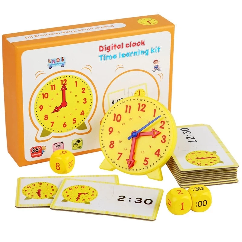 Telling Time Teaching Clock Activities Set Educational Toy Helps Kids Learn to Tell Time Homeschool Supplies Kindergartner Toy