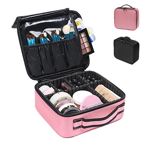 Nueva bolsa de maquillaje para mujer, bolsa de viaje impermeable de tela Oxford, cepillo de belleza necesario, herramienta de bordado, estuche de almacenamiento de cosméticos