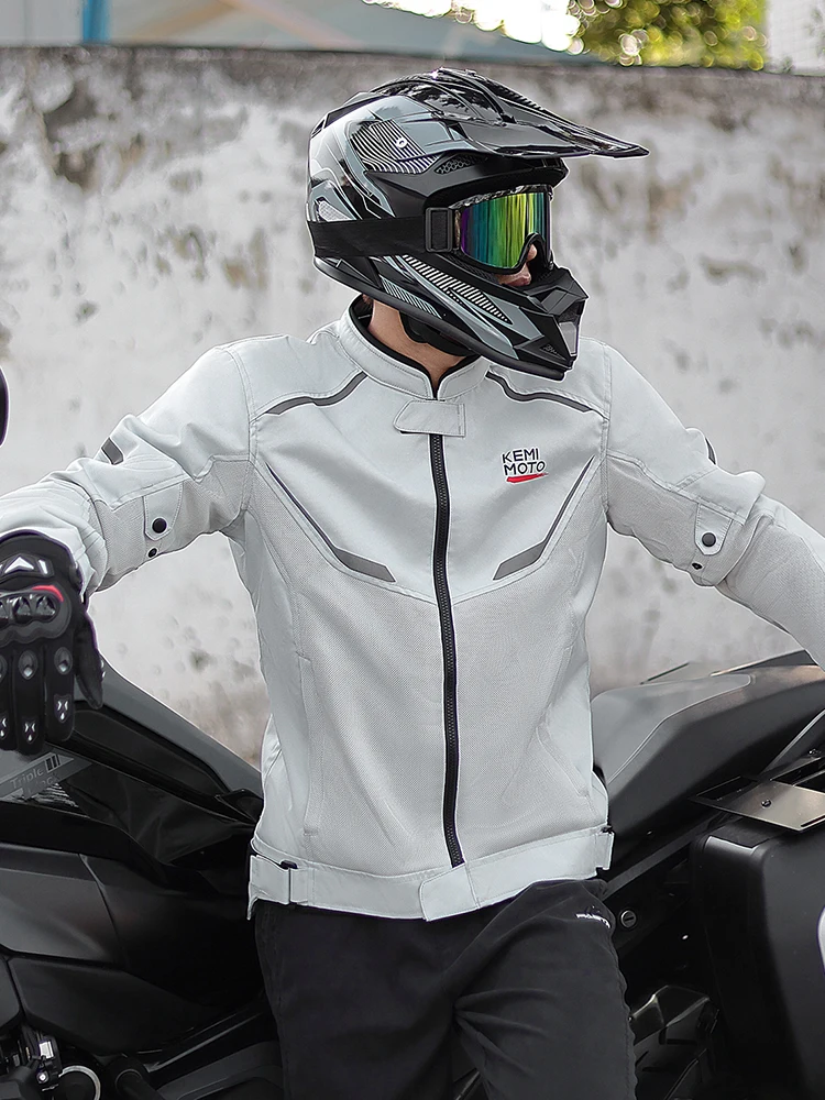 Sommer-Motorradjacke für Herren, atmungsaktive CE-Schutzausrüstung, weiches Mesh-Innenfutter, Outdoor-Motocross-Outfit, Offroad-Radfahren