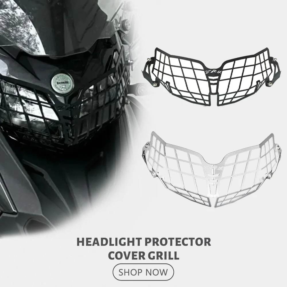 

For Bennlli TRK502X TRK502 2018 2019 2020 2021 2022 2023 TRK 502 Motorcycle Headlight Head Light Guard Protector Grille Cover