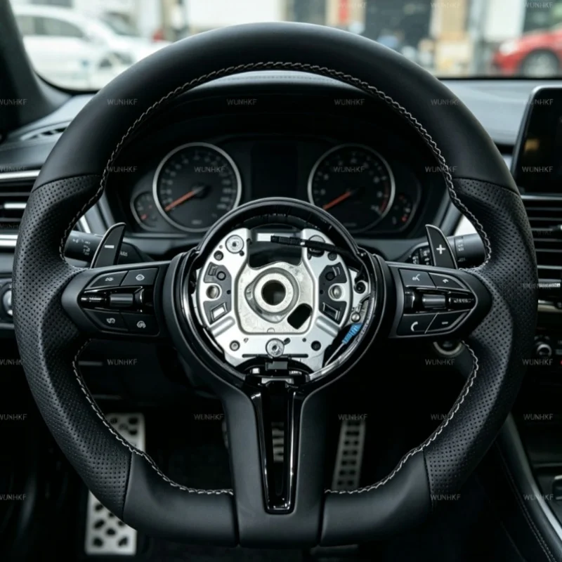 In Stock Leather Car Steering Wheel For BMW F30 F10 F15 F36 F20 F22 F25 F32 M3 M5 E46 E60 E70 E90 E91 M Sports Steering Wheel view 6