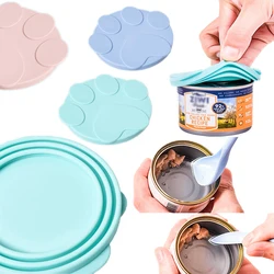 Pet Food Can Cover Silicone Dog Cat Canned Lid 2-in-1 Food Sealer Cet Bowl Cover Reusable Cover Sealed Pet Food Spoon Cup Lids