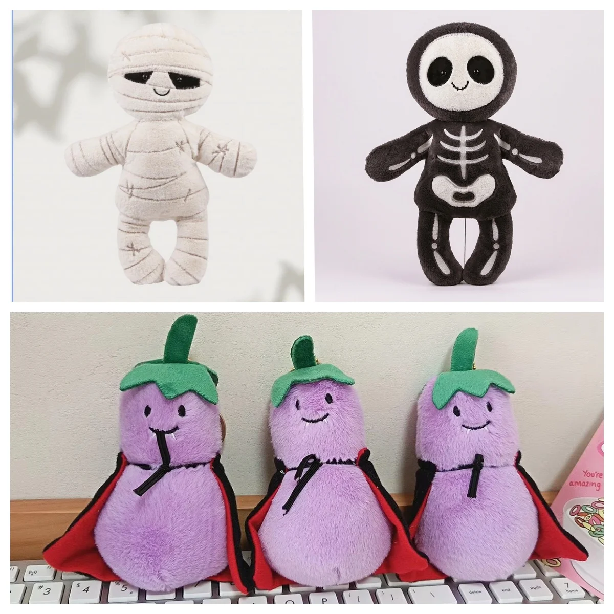 

Creative Cartoon Skull Man Halloween Ghost Plush Toy Soft Stuffed Cotton Fun Decoration House Birthday Holiday Gift