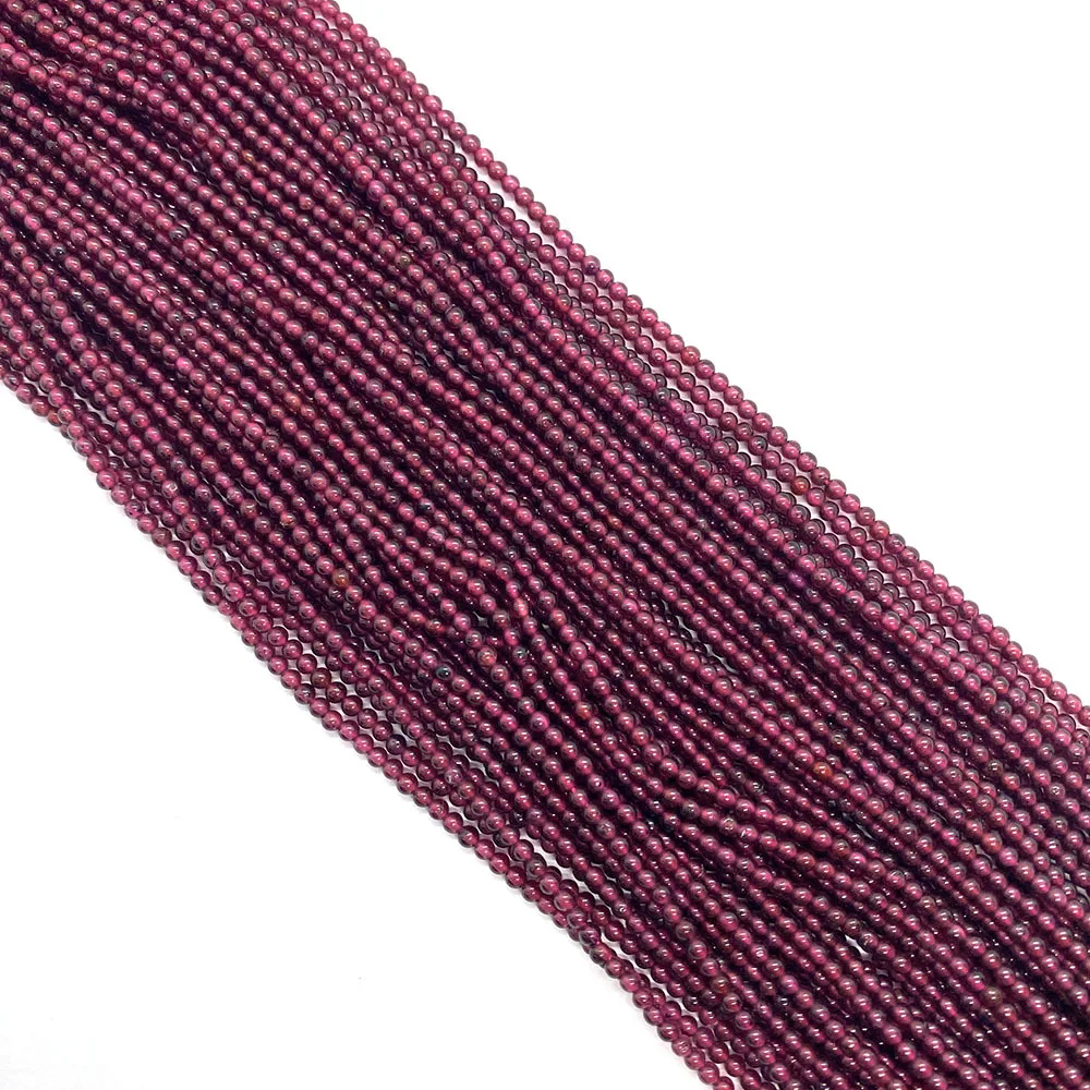 

Muladhara Spirit Purple Garnet Natural Stone Round Loose Beaded for Jewelry Making Beadwork DIY Necklace Bracelet Accessories