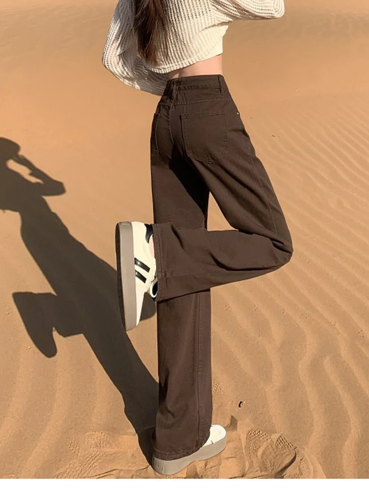 plus Size American Sle Women's Thiened Denim Pants Autumn Winter New Sle Slimming Drapey Wide Leg Long Trousers