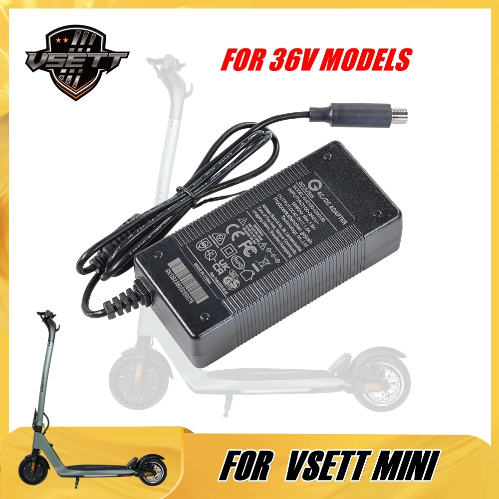 

42V 1.5A AC/DC Charger for 36V VSETT MINI Electric Scooter Standard Charging Adapter 42V1.5A MI Plug EU UK AUS US Version