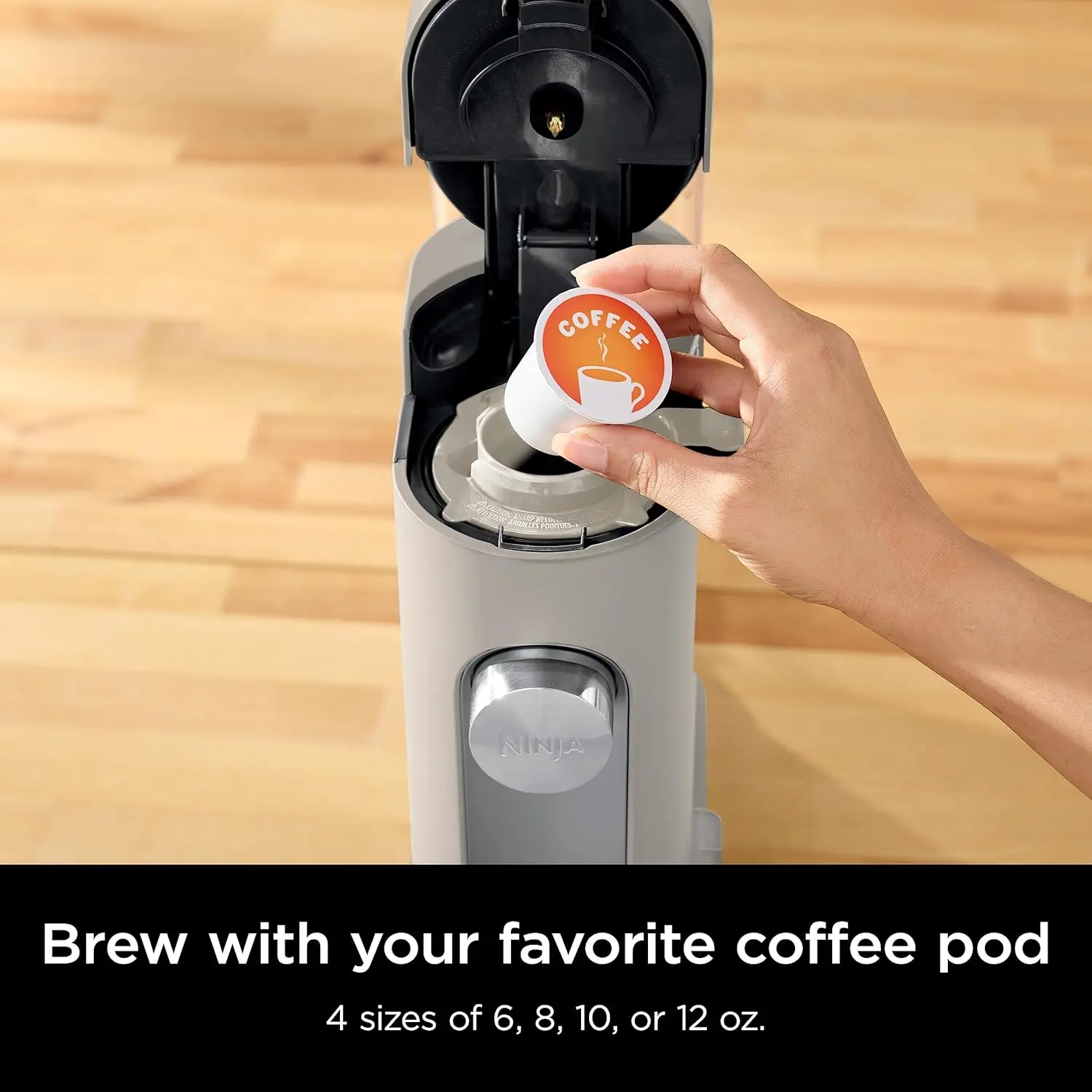 ماكينة صنع القهوة Grounds ذات الخدمة الواحدة، متوافقة مع K-Cup Pod، Brews Grounds، تصميم مدمج، 56 أونصة. خزان، 6 أونصة. كوب إلى 24 أونصة