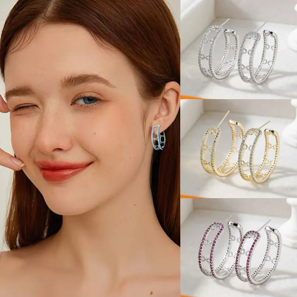 

Kellybola New Luxury Romantic Hollow Big Hoop Earrings Gorgeous Sparkling Bridal Wedding Noble Fashion Woman Jewelry New