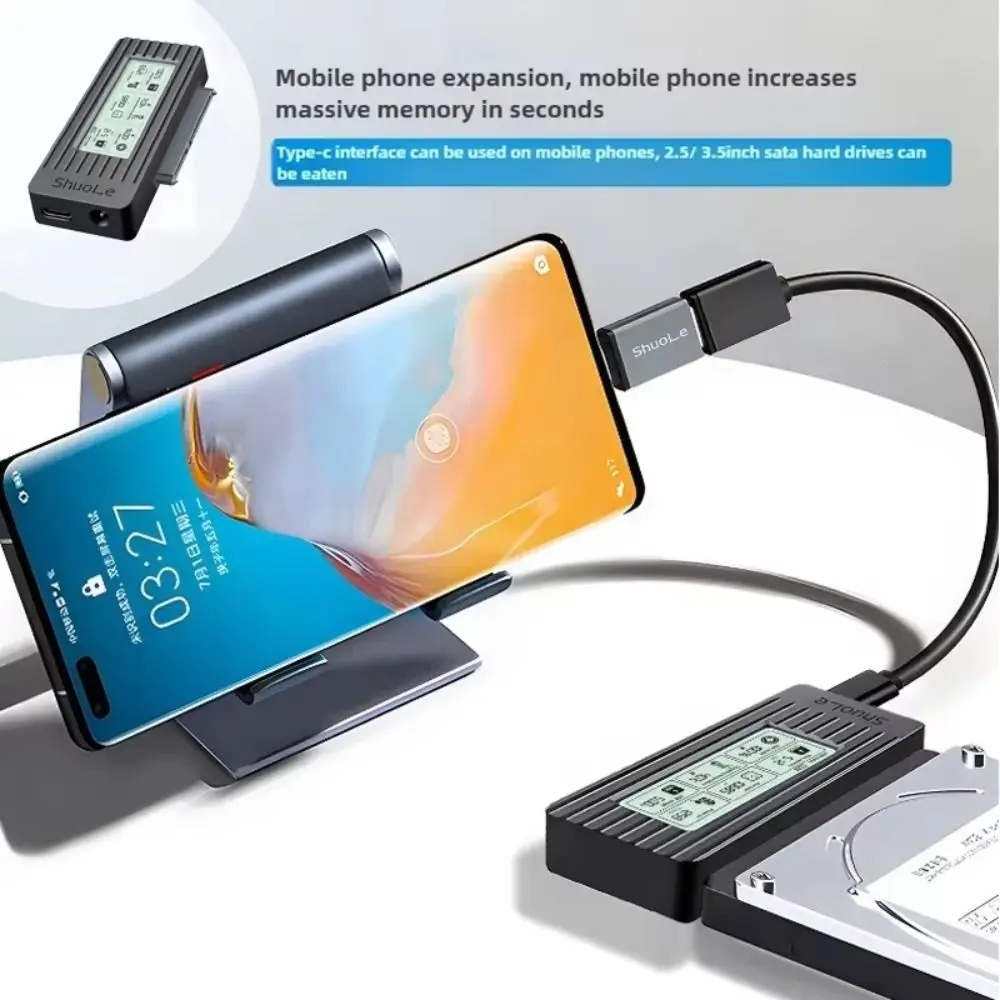 Digital Display USB 3.2 To Sata Adapter Digital Screen Display USB3.0 Hard Drive Converter External Adapter External Use