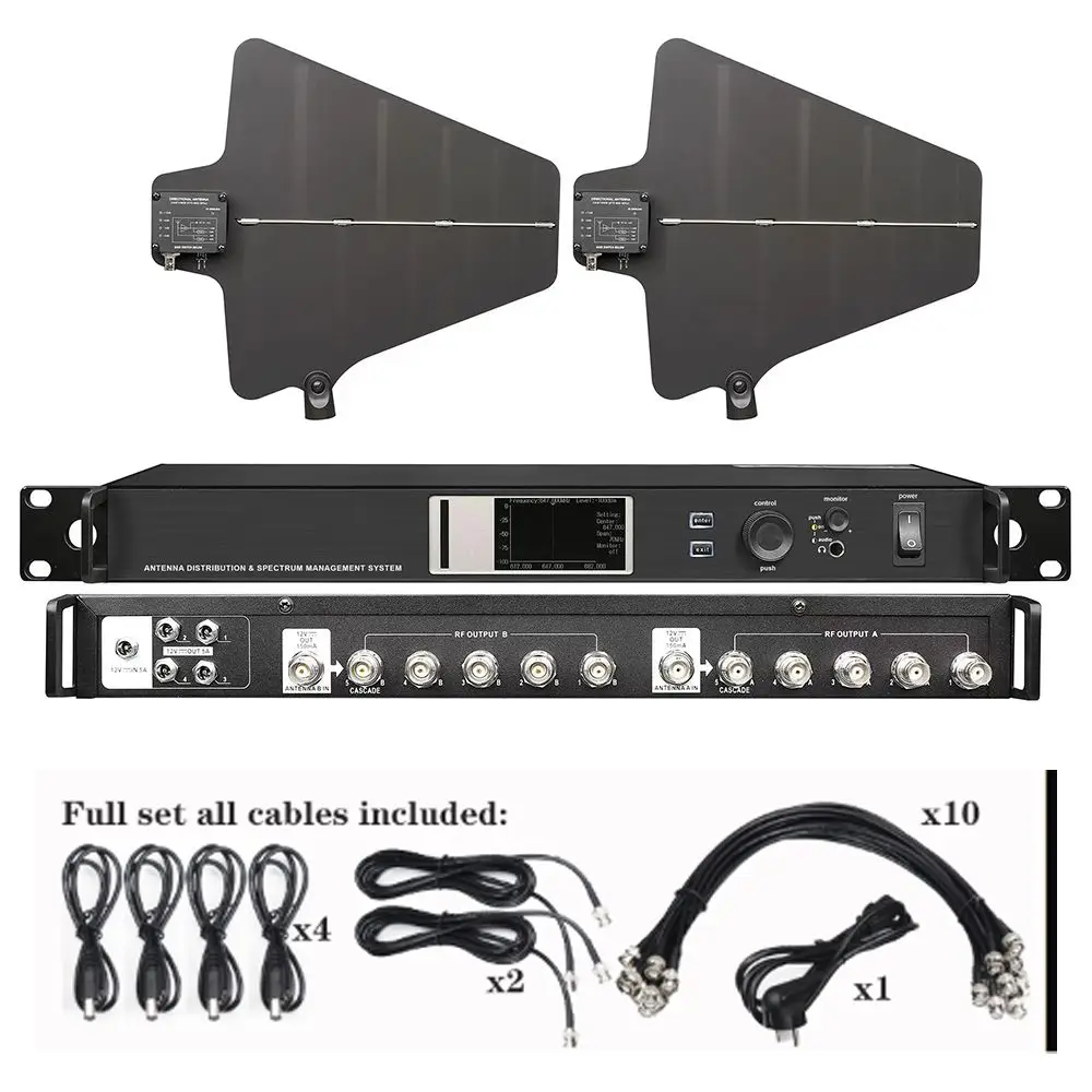 Portable Antenna Distribution RF Signal Booster Wireless Mic Amplifier