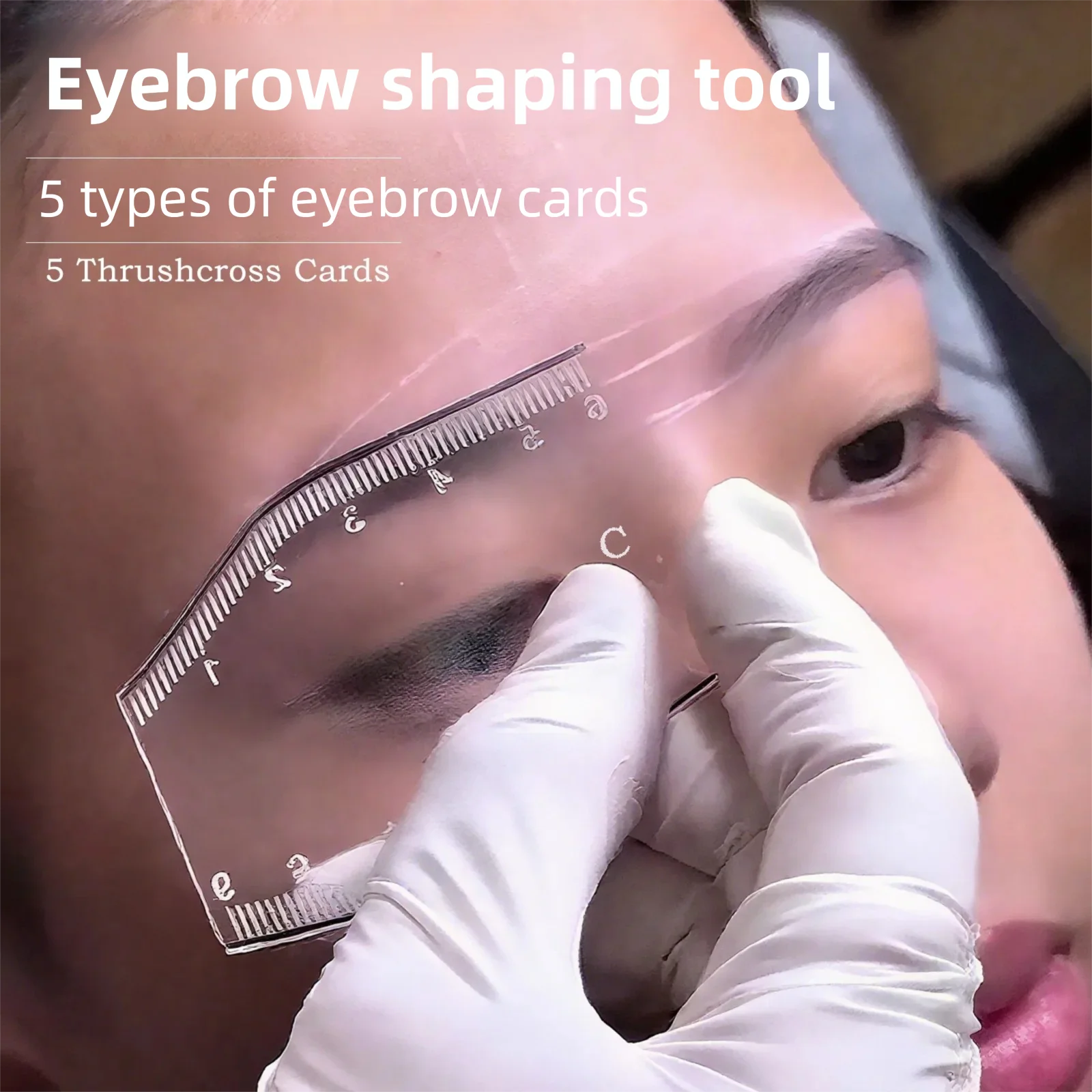 

5PCS Set Professional Eyebrow Stencil Kit Reusable PVC Eyebrow Shaping Ruler Makeup Tools for Beginners Easy to Use