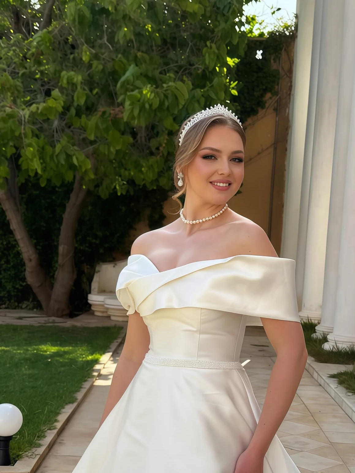 맞춤형 우아한 웨딩 드레스, 화이트 새틴 오프 숄더 민소매 A 라인 드레스, 웨딩 파티 드레스 Vestido de novia