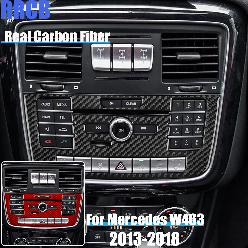

Real Carbon Fiber Car Accessories Center Console Soft Cover Sticker For Mercedes Benz G Class W463 G500 G63 G65 G350d 2013-2018