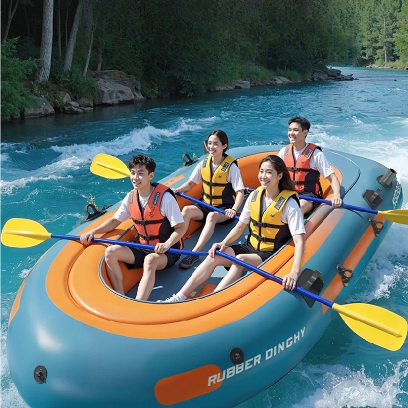 Kayak Inflable Resistente de PVC, Bote de Pesca Familiar, Portátil, Ligero, Kayak Inflable para Actividades al Aire Libre