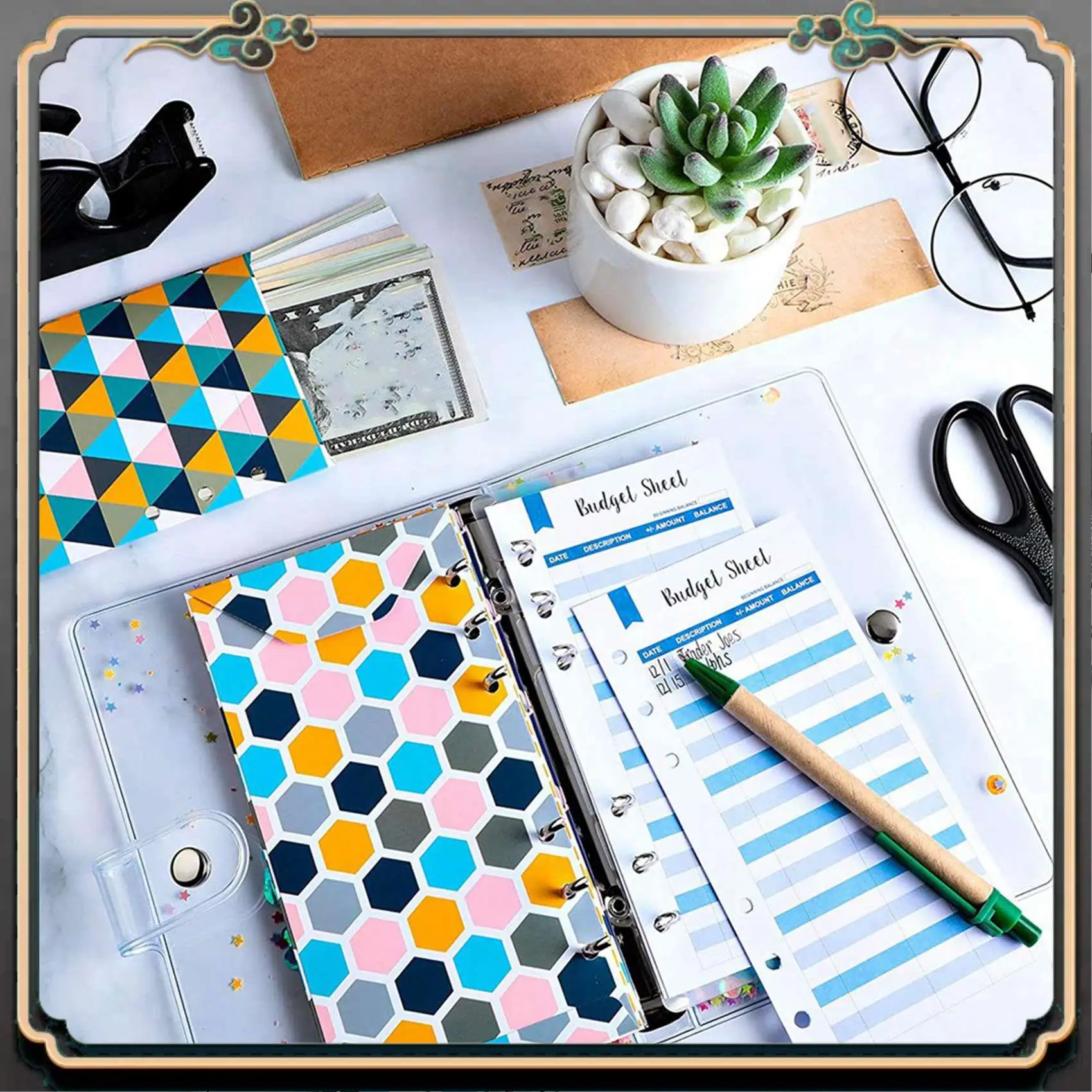 Reliable-48 Pieces Budget Envelopes A6 Binder Pockets For Cash Envelope System,Budget Planner,Cash Envelope Wallet With Stickers