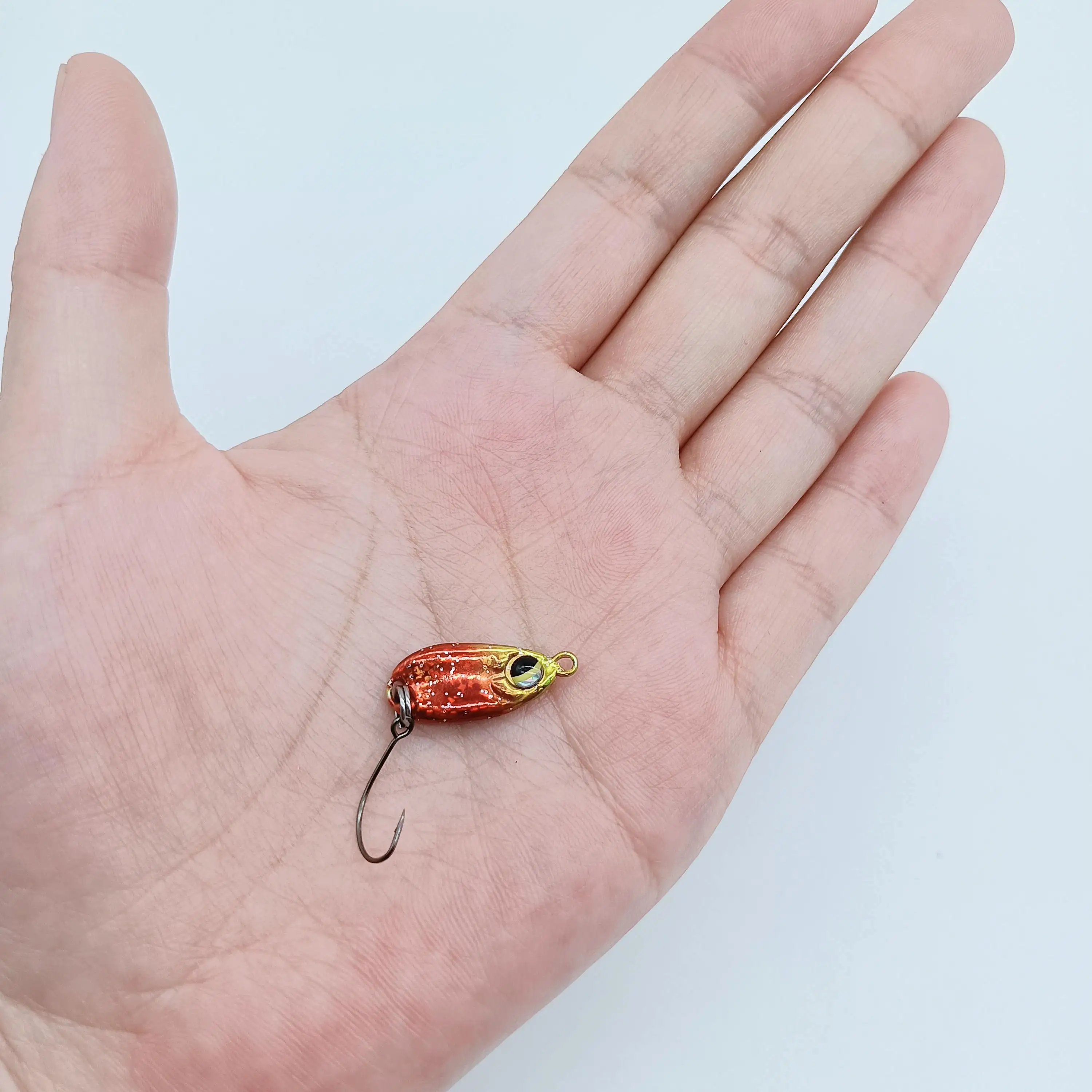 Duoduoyu 1 Stück Micro Jig Mini Löffel Angel köder 3g/5g Micro Metal Köder Hart Pailletten Köder Spinner Löffel mit Single Hook Stream – Detail 7