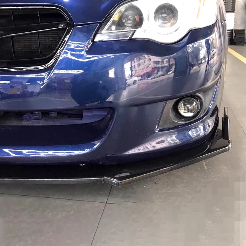 For Subaru Legacy Accessories 3Pcs Carbon Black Car Front Bumper Split Lip Body Kit Spoiler Racing Separator Diffuser 2003-2020