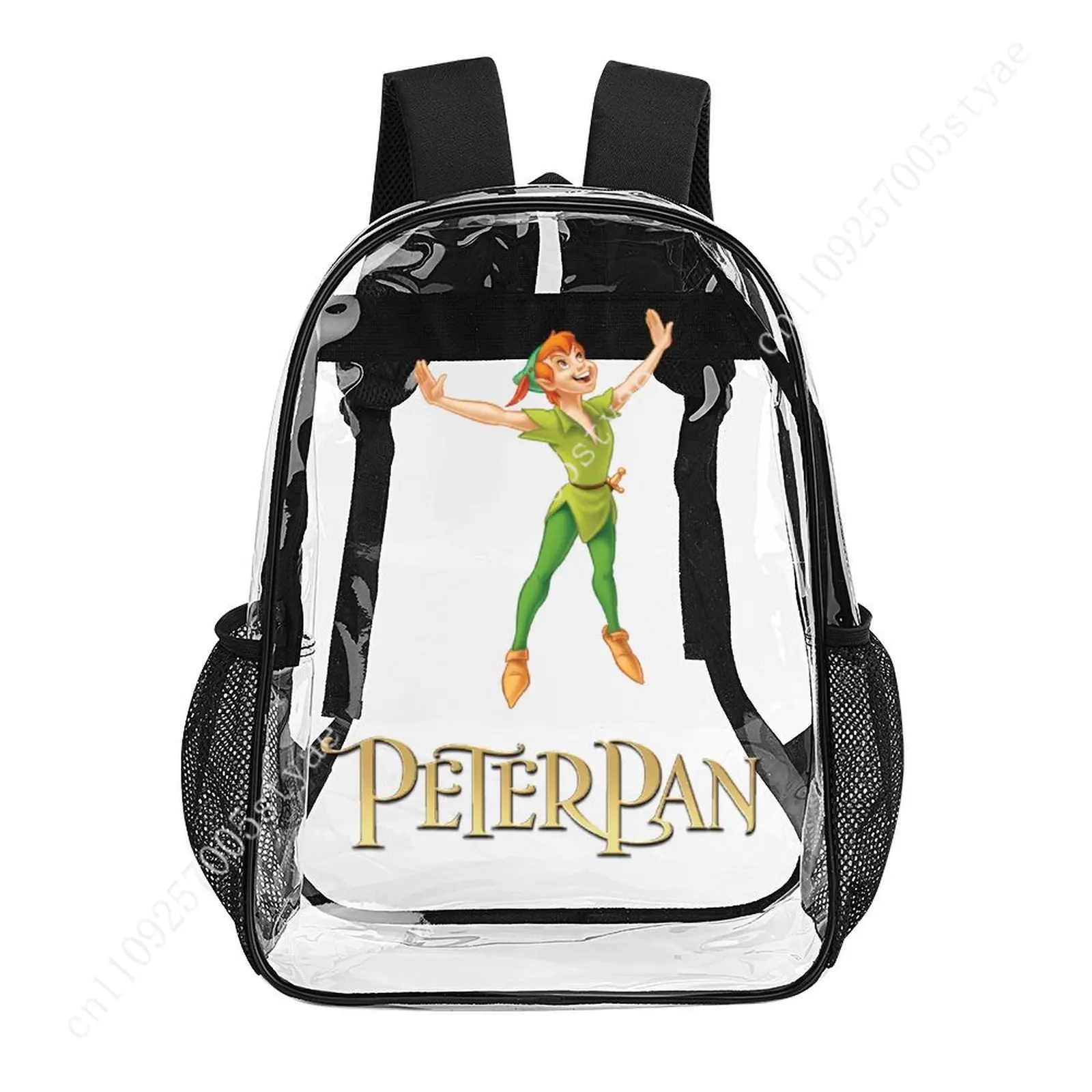 Peter Pan Transparent Backpack Disney Cartoon Decorative PVC Bag Design Your Photos Logos Text Customized Party Holiday Gifts