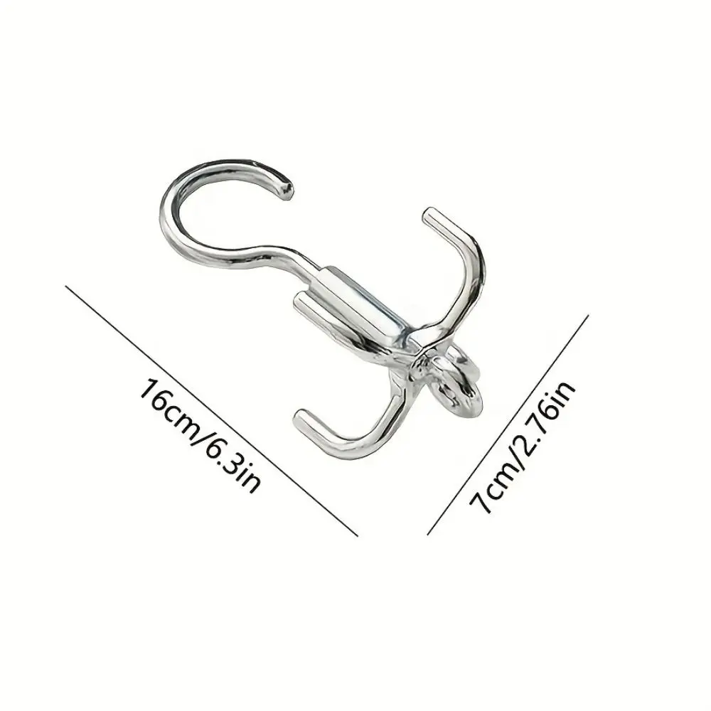 5 PCS Punch Free Rotating Clothes Hook 4 Claws 360 Degree Coat Hanger Belt Organizer Plastic Scarf Storage Rack Bag Storage