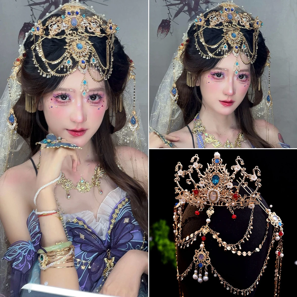 

Корона для волос в древнем стиле, Дуньхуан, аксессуары для волос принцессы в западном стиле, дорожный головной убор, этническая прическа, аксессуары с кисточками