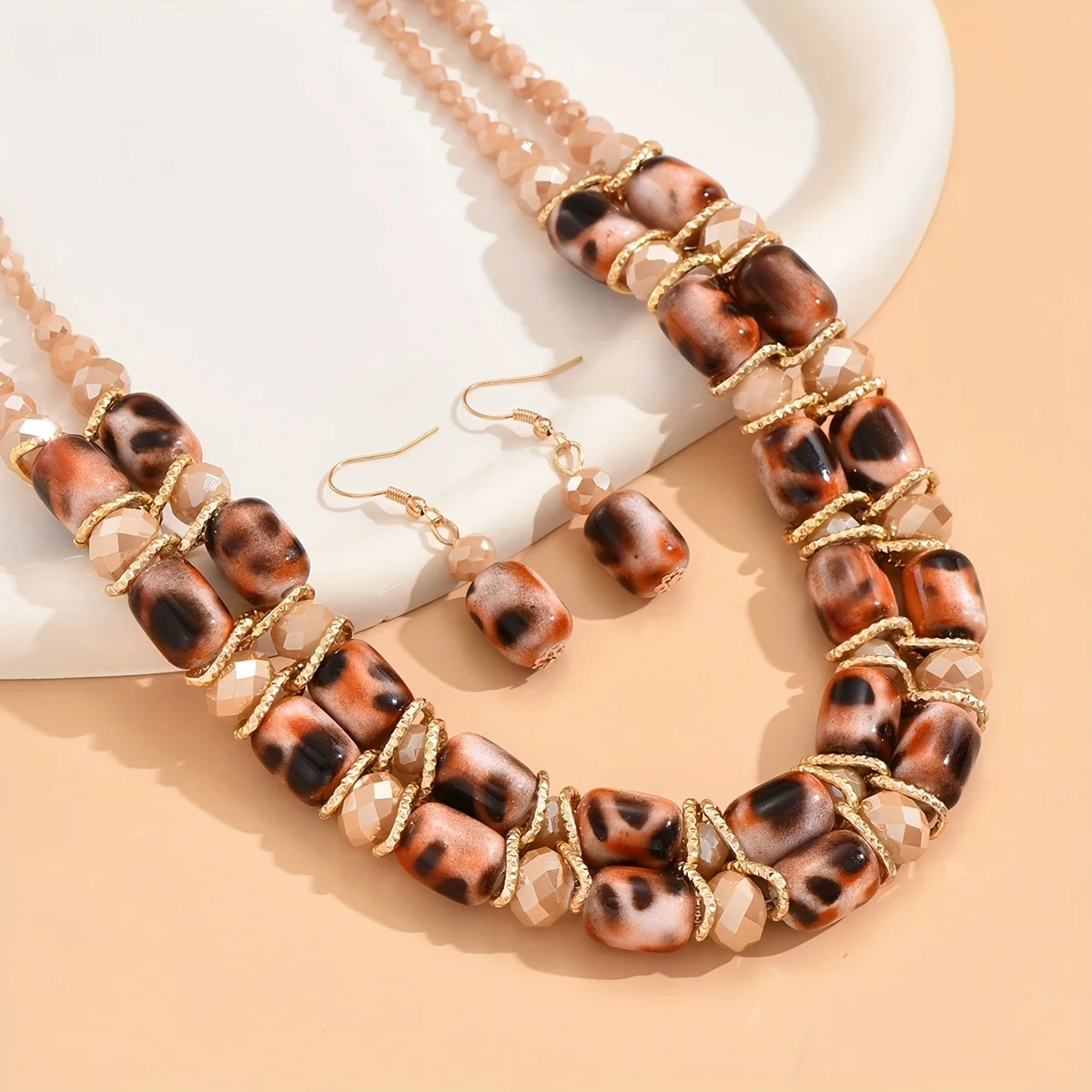 Earrings + Necklace Boho Style Jewelry Set Made Of Rhinestone Multi Colors For U To Choose Match Daily Outfits Party Accessories