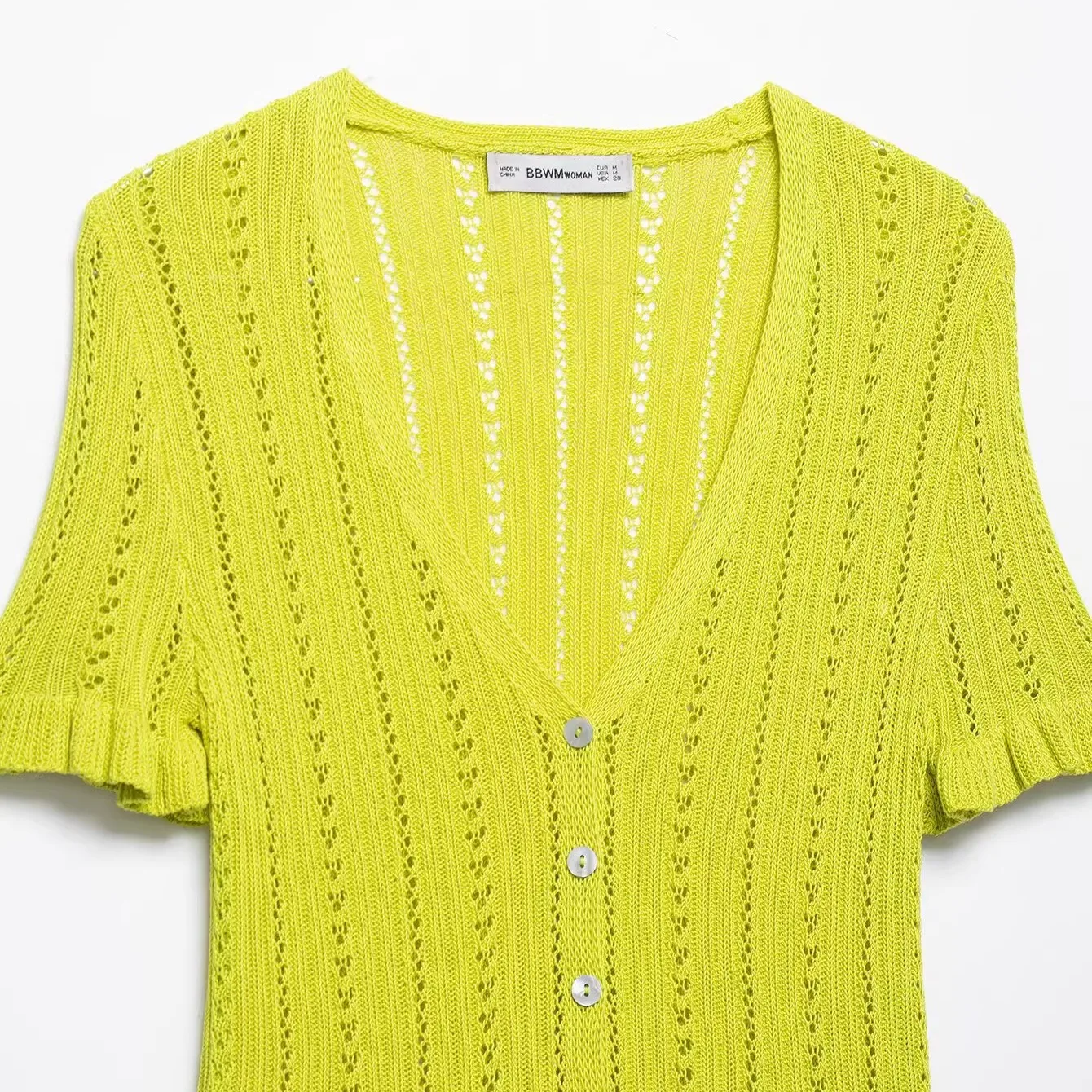 

Навернутая декоративная вышитая трикотажная прямая трубка Jaet V-Ne ort Sve Полиэфирное волокно Весенний сезон Пуговицы Cl...