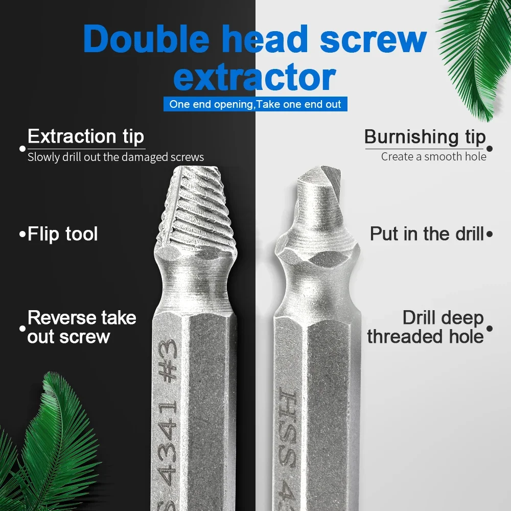 NINDEJIN 4/5/6pcs Damaged Screw Extractor Drill Bit Extractor Drill Set Broken Speed Out Bolt Extractor Bolt Stud Remover Tool