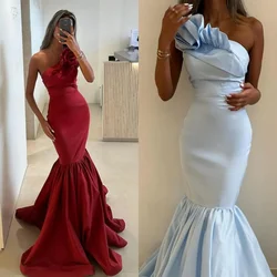 Customized Intricate Jersey Pleat Mermaid Strapless Long Dresses Cocktail Dresses Classic Exquisite Modern Style Pastrol Unisex