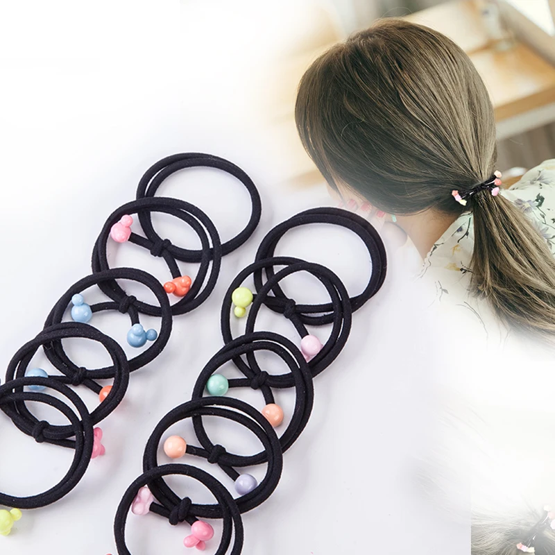 

10pcs Girls Solid Color Big Rubber Band Ponytail Holder Gum Headwear Elastic Hair Bands Korean Girl Hair Accessories Ornaments