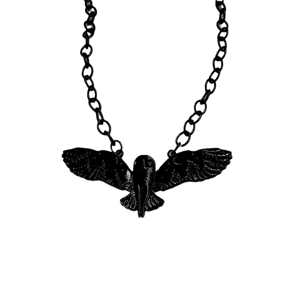 Bla Gufo Animale Totem Nelace Foresta Lingua Croce Catena Gioielli in lega ex Faion Accessori senza marca