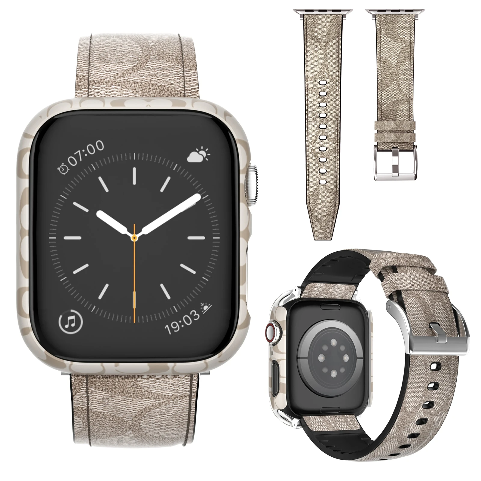 Leather Strap For iWatch Band 8 7 6 5 4 SE For Apple Watch 45mm 44mm 40mm 41mm Series Accessories