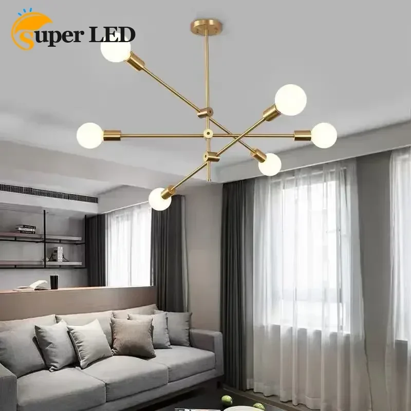 Creative Personality 4/6 Head LED Chandelier Lighting Romantic Minimalist Ceiling Lamp for Bedroom Living Room Dining Room Decor