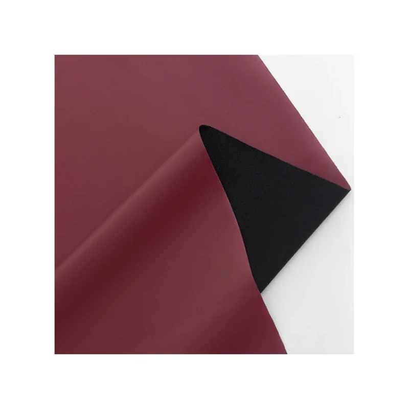 Wine Red PU Leather Fabric Matte Four Sided Elasticity Lambskin for Clothing Designer Diy Sewing cloth By The Meter Material