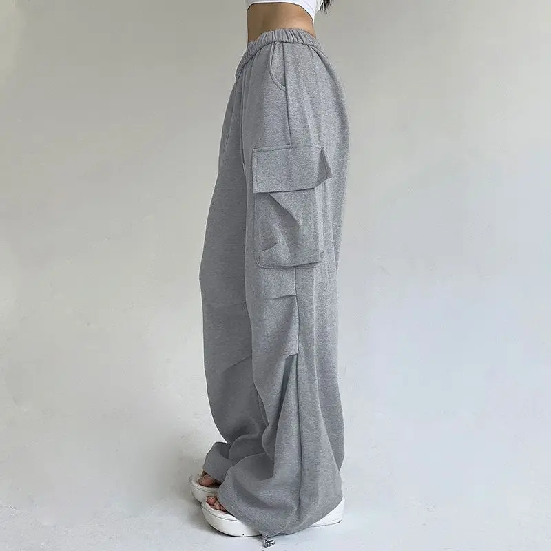 Cargo Broek Casual Sport Vrouwen Y 2K Baggy Zakken Streetwear Joggingbroek Joggers Koreaanse Hrajuku Broek 2024 Lente Dun