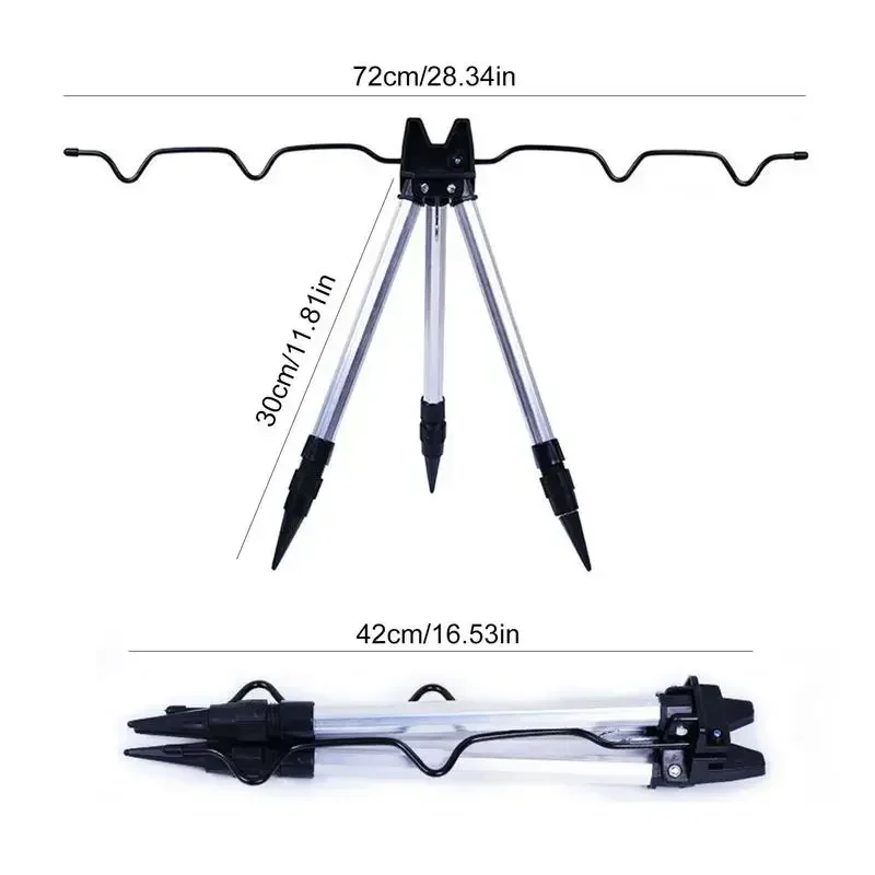 Foldable Fishing Rod Rest Base Telescopic Rod Bracket Aluminum Pole Support