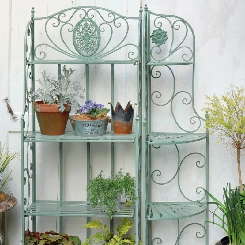 

Outdoor flower stands, wrought iron garden, courtyard balcony, terrace, corner decoration, flower pot shelves, multi-layer floor