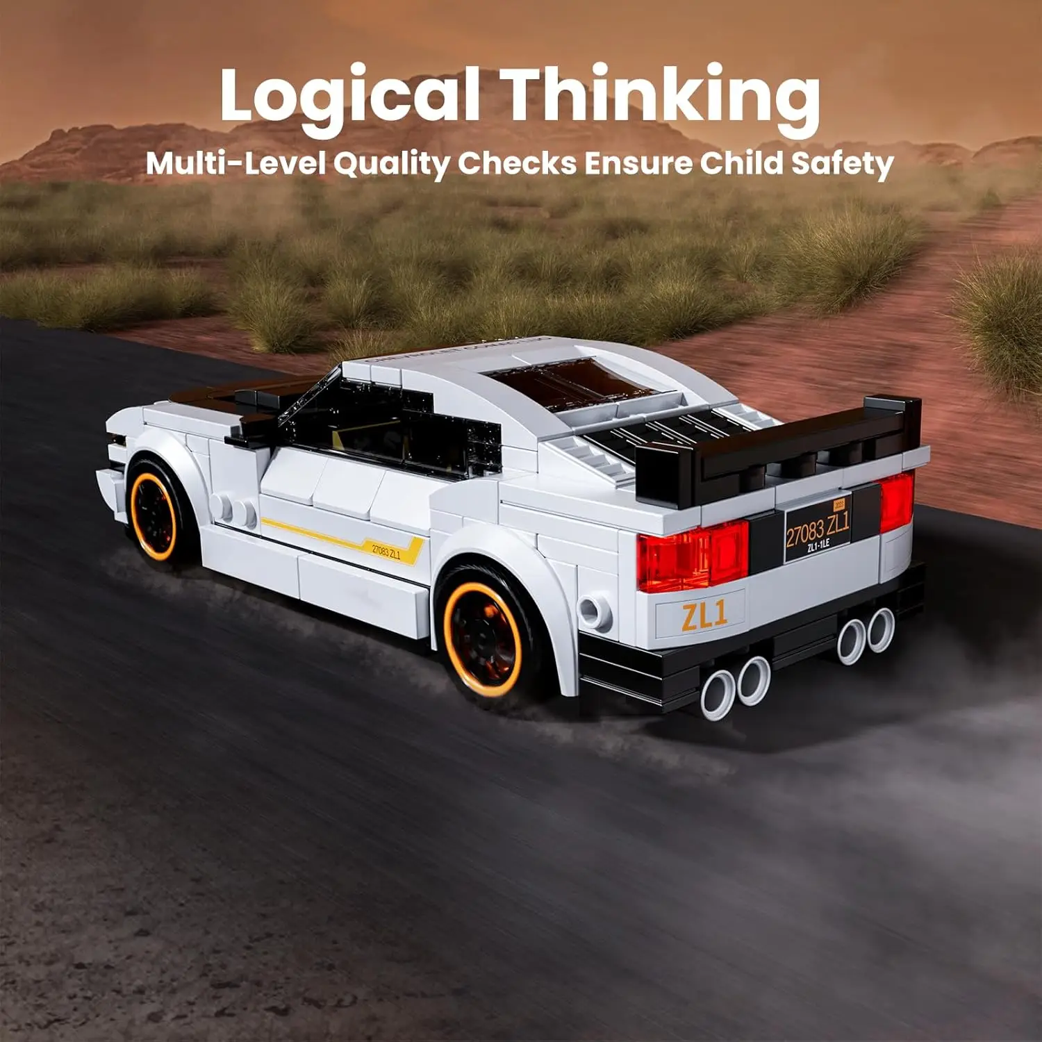 Mould King Classic Sportwagen-Bausätze, MOC-Rennwagen-Spielzeugmodell, Fahrzeugblock-Set, geeignet zum Bauen, Hausdekoration, Geschenke für Erwachsene, 27083 (421 Stück)