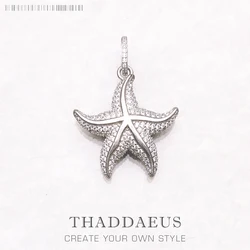 Pendant Sparkling Starfish Summer Brand New Fine Jewelry Trendy 925 Sterling Silver Accessories Ocean Spirit Gift For Women