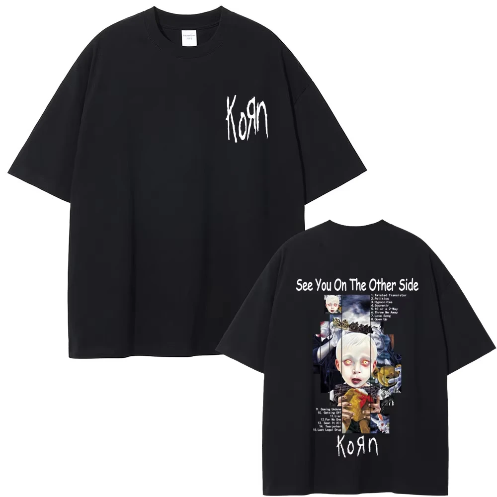 Rock Band Korn See You on The Other Side Album Graphic T-shirt Men Women Vintage Alternative Metal Tshirt Male Oversized T Shirt