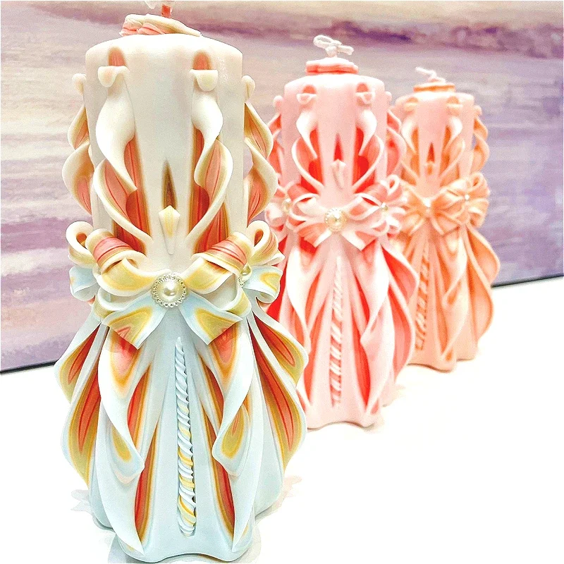 Hand-carved Candle Size 19 Cm, Hand-made Birthday Gift Celebration Atmosphere Decoration, Aroma Niche High-end Candle Decoration