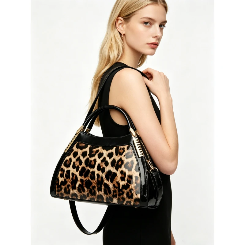 

Hot Selling Large Capacity Leopard Print Fashion Crocodile Texture Women Shoulder Bag Handbag Crossbody Bag