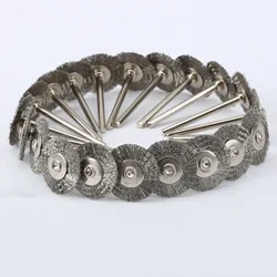 20Pcs For Dremel Accessories 22mm Steel Rotary Polishing Brush Wire Wheel Brushes Grinder Rotary Tool for Mini Drill Polishing