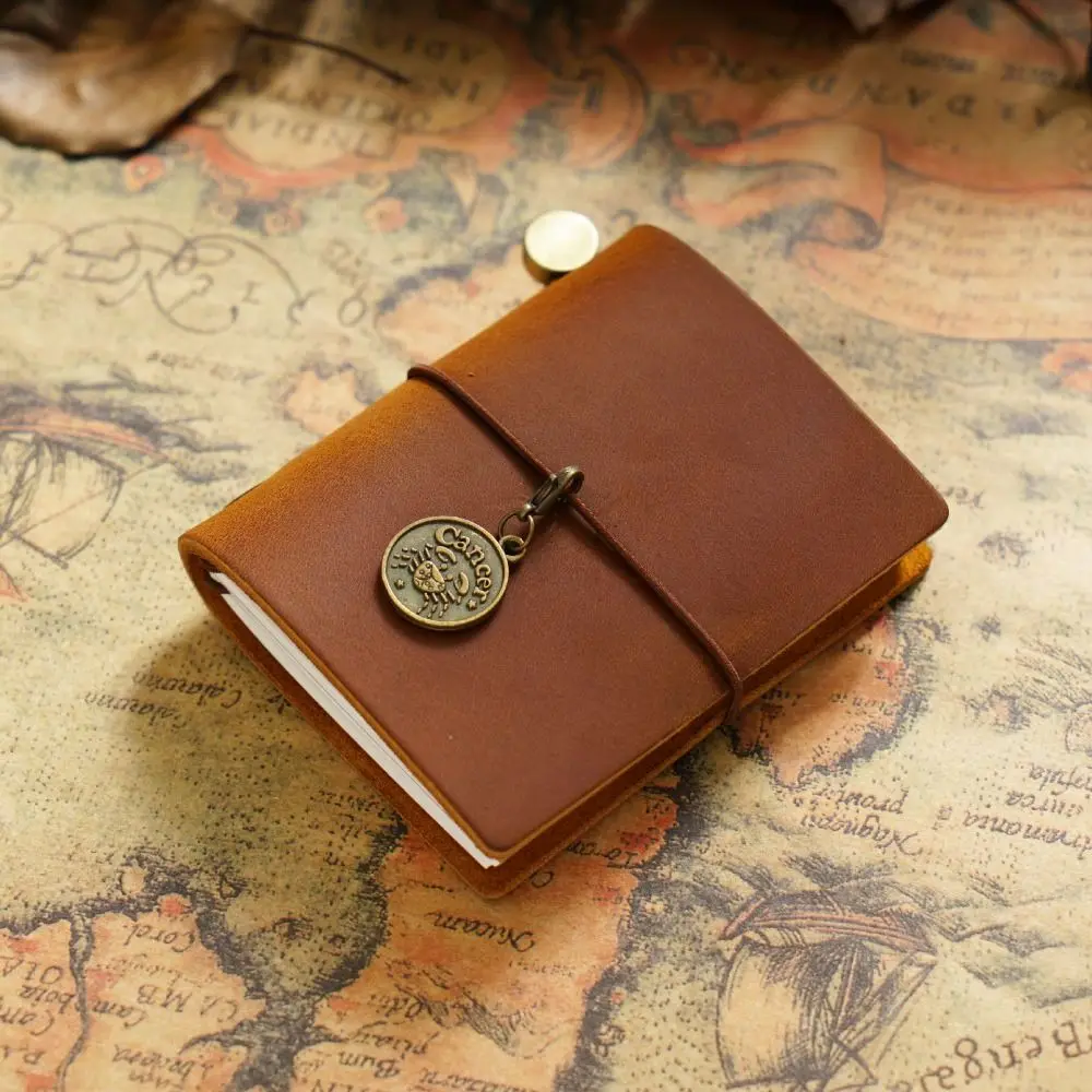 Vintage Writing Cowhide Cover Sketchbook Sketching Handmade Traveler Notebook DIY Leather Diary Notebook Hand Account view 4